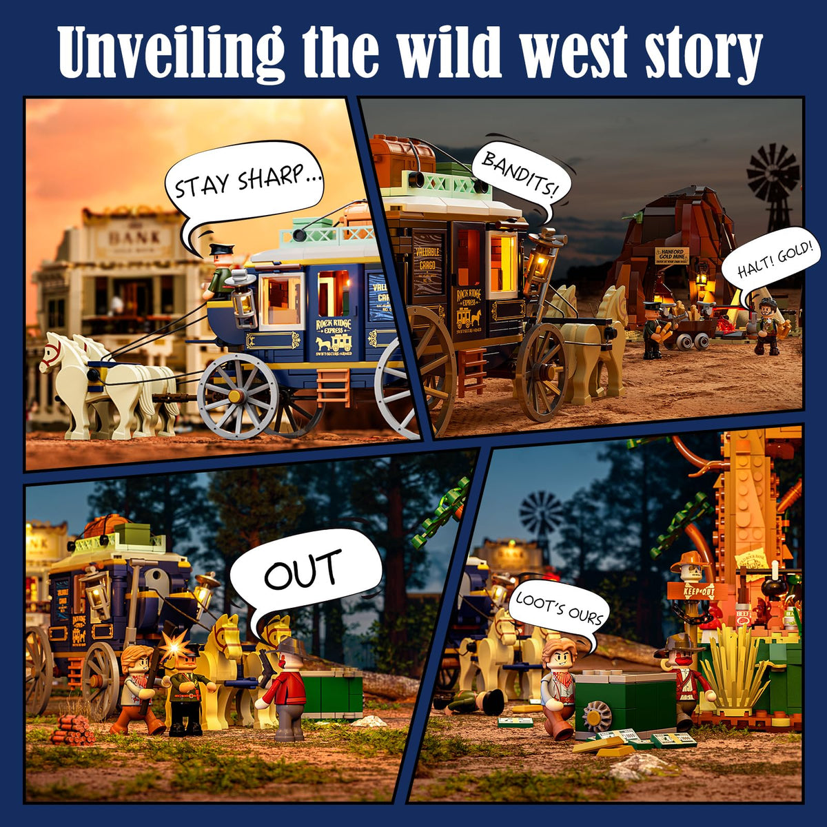 Lumibricks Western Gold Coins and Jewels provide authentic treasure accents.