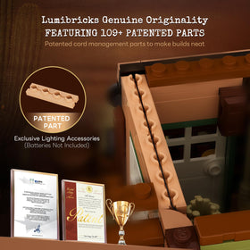 Lumibricks Western-Inn 32-stud base compatibility for seamless sets.