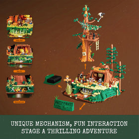 Lumibricks Western Sequoia tree diorama with vegetation enhances immersive display and storytelling