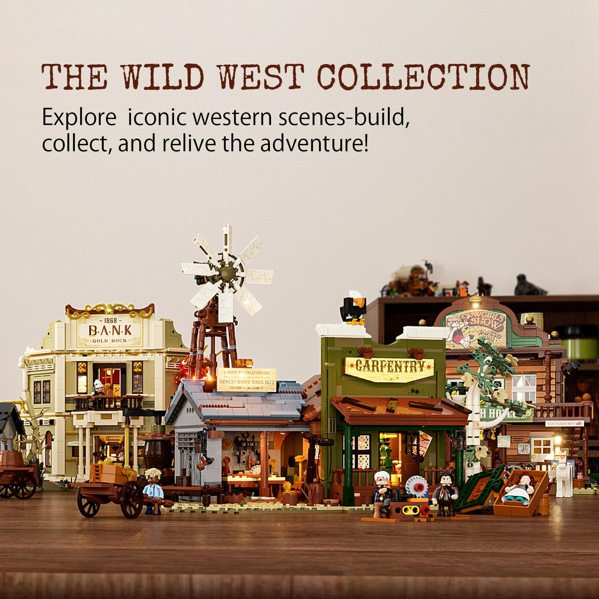 Lumibricks Western Workshop interior details highlight woodworking workspace.