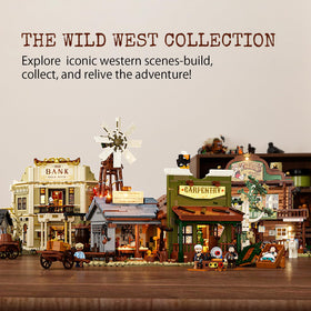 Lumibricks Western Workshop interior details highlight woodworking workspace.