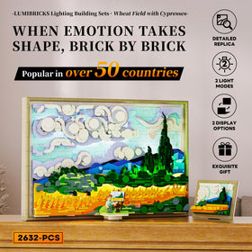 Lumibricks Wheat Field with Cypresses LED lighting highlights ambient mood