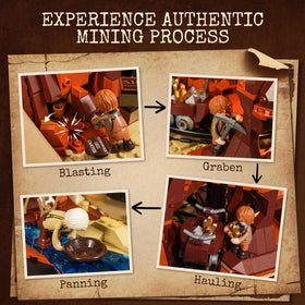 Lumibricks Wild West prospector figures in action promotes imaginative interaction and cinematic scenes.