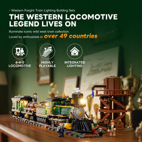 Lumibricks Wild West Freight Train coal car showcases cargo handling in a real-world setting.