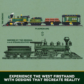 Lumibricks Wild West Freight Train log car adds rustic charm to diorama scenes.