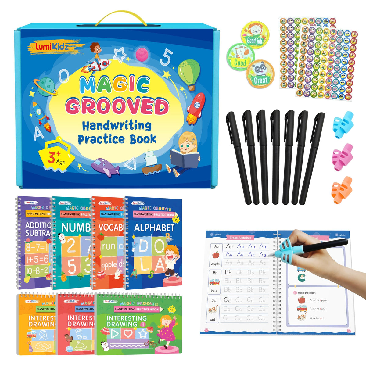Lumikidz Magic Grooved Writing Set cover invites hands-on learning and creativity.