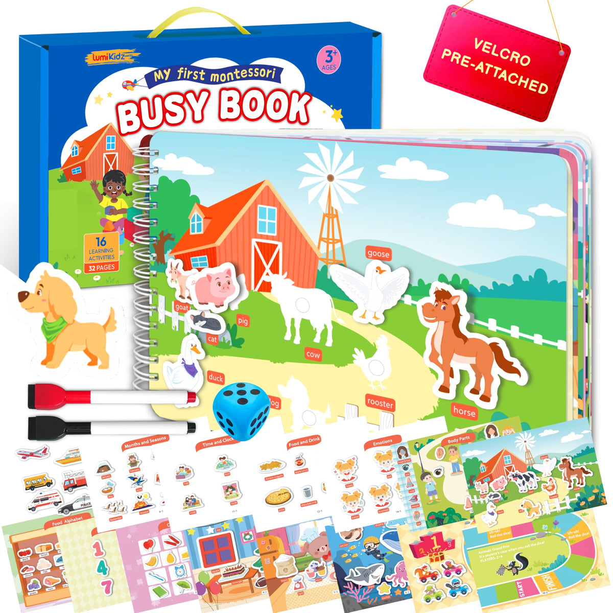 Lumikidz Montessori Busy Book cover image inviting hands-on learning