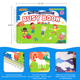 Lumikidz Busy Book Velcro pieces page promotes pattern recognition and motor skills