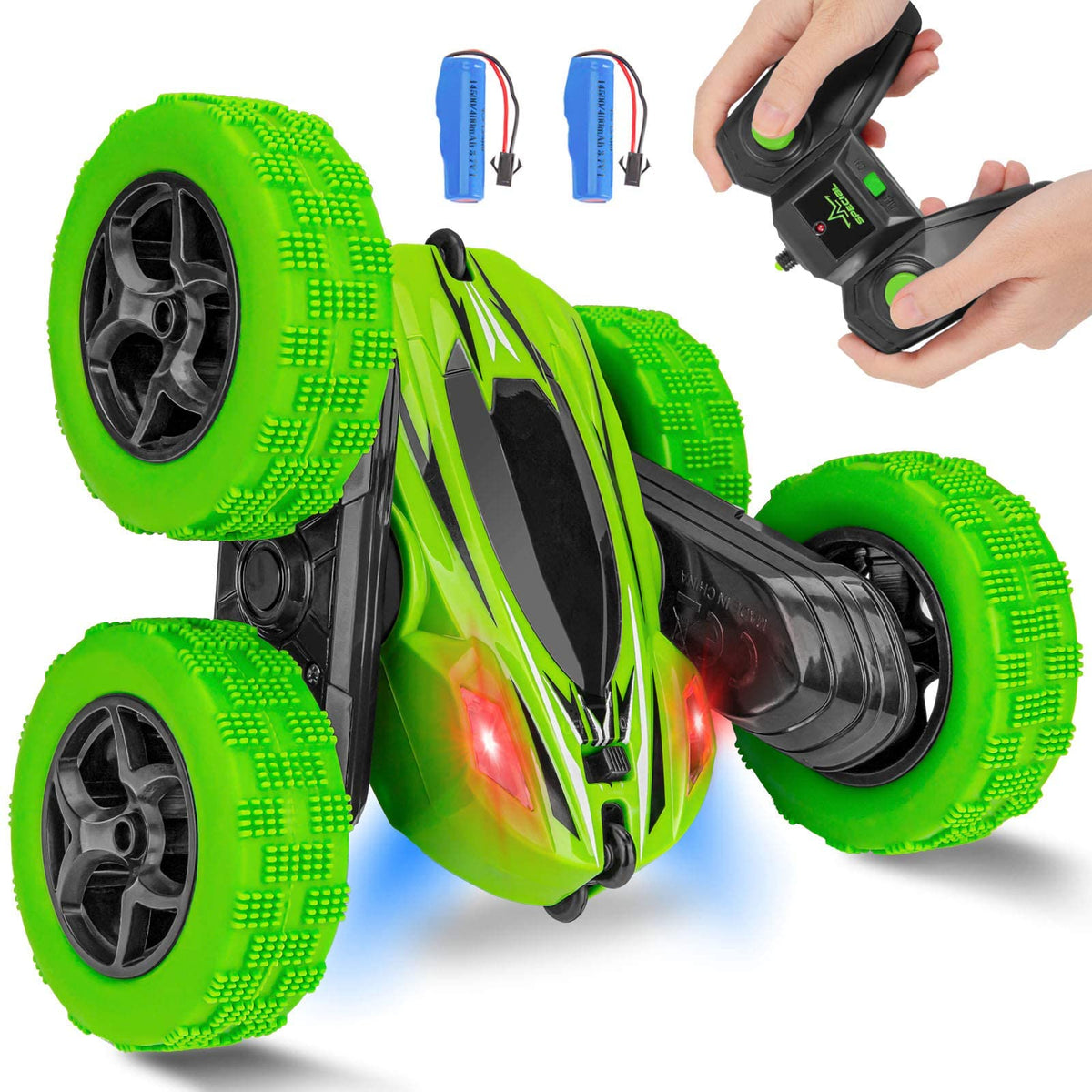 Lumiparty RC Stunt Car 360-flip action enables dynamic stunts.