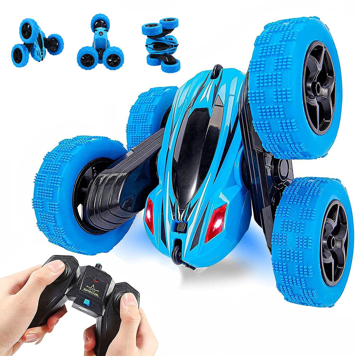 Lumiparty RC Stunt Car 4WD off-road design supports versatile terrain.