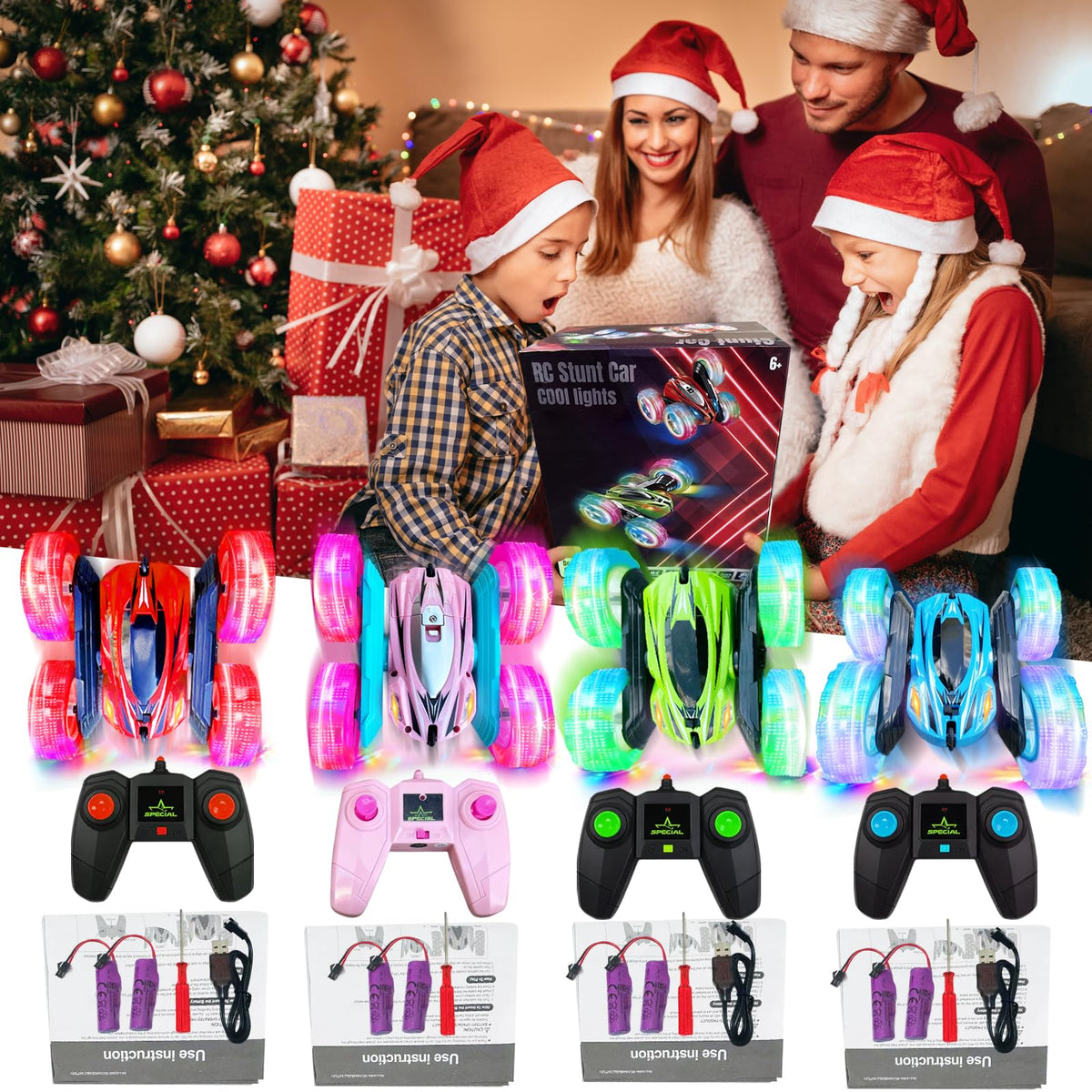 Lumiparty colorful 4-pack, perfect gift for kids who love speed.