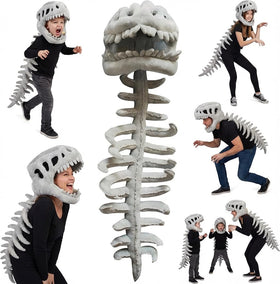 Lumixa dinosaur skeleton plush costume full-body print for immersive dress-up