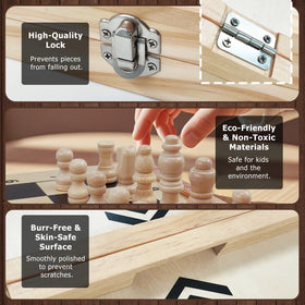 LumWuds foldable Tic Tac Toe design ideal for compact travel storage