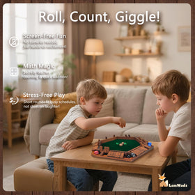 A classroom-ready LumWuds Shut The Box setup for logic and math games.