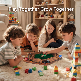 Vibrant colors and smooth wood finish on LumWuds Shut The Box.