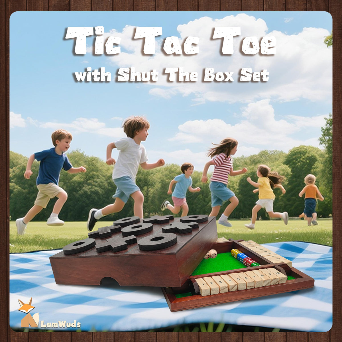 LumWuds shut the box wooden box with durable craftsmanship for lasting tabletop fun.