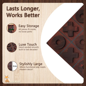 LumWuds travel-friendly wooden game set ideal for on-the-go gatherings.