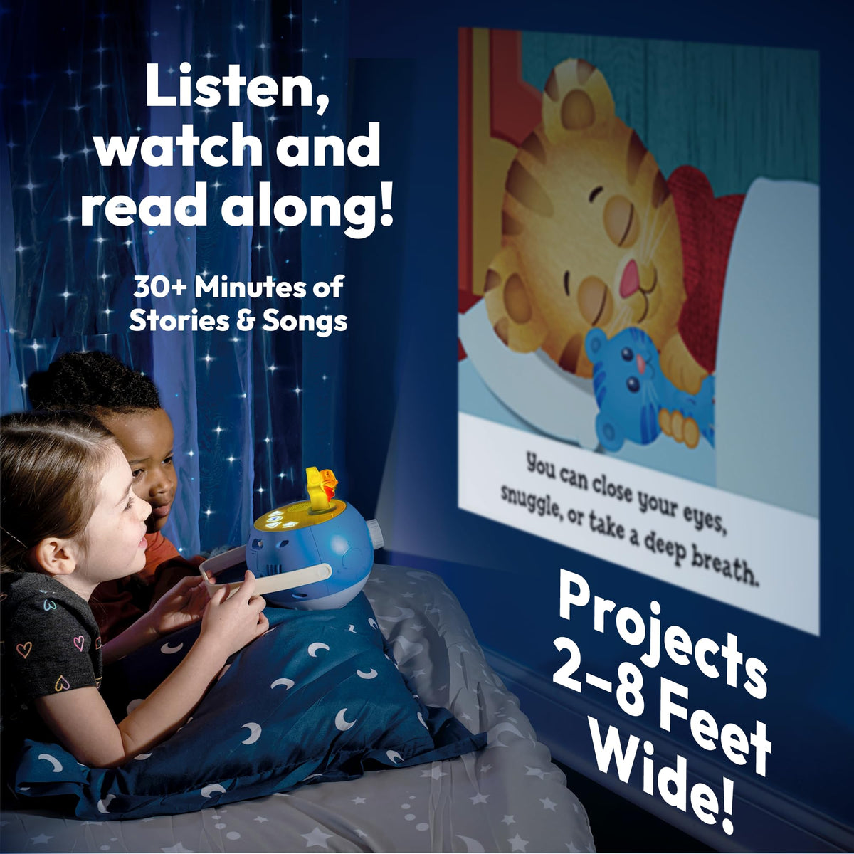 Luna StoryTime owl projection creates a calming bedtime visual for kids.