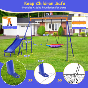 Lunafun A-frame stand keeps the set sturdy on varied ground.