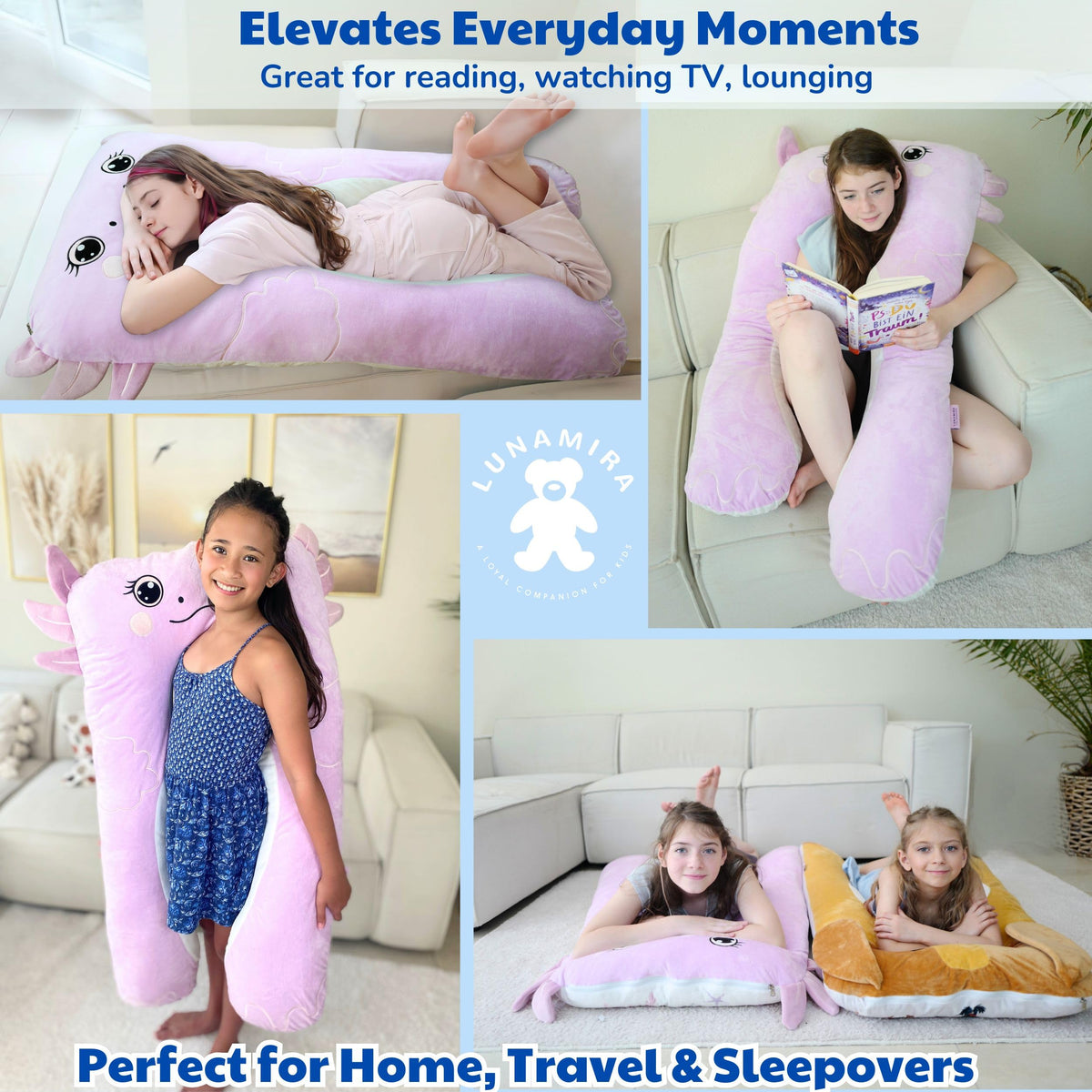 LUNAMIRA Axolotl pillow may provide comforting anxiety relief through touch.