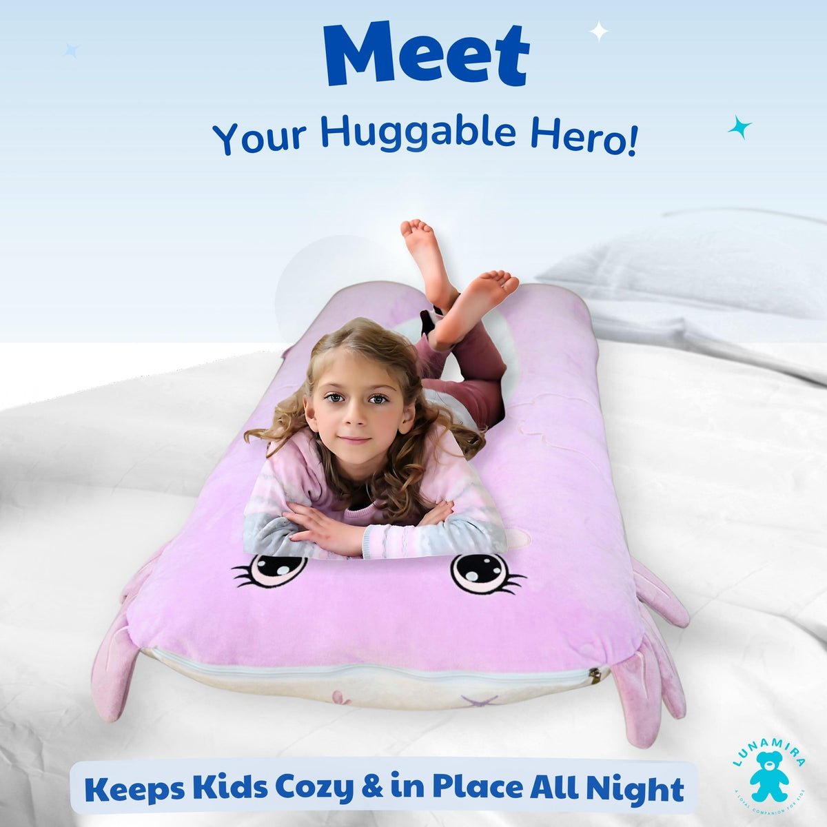 LUNAMIRA Axolotl pillow for movie time with plush comfort.