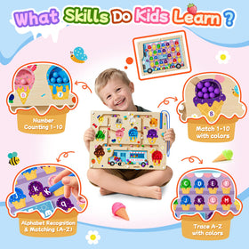 Luneetya color and number maze teaches numbers and colors.