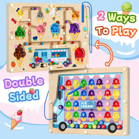 Luneetya ice cream maze side view helps color sorting and counting.