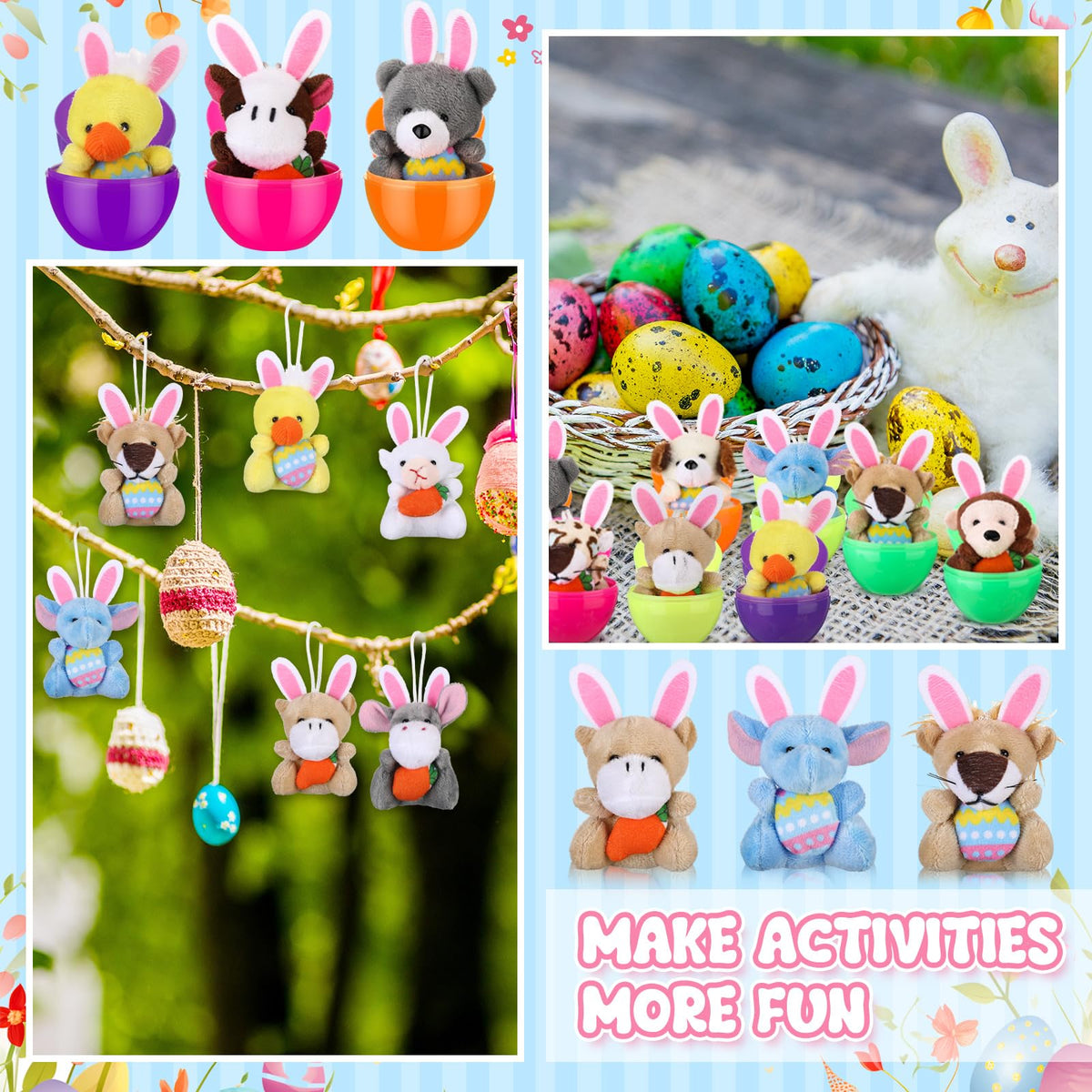 Lunmon eggs feature 12 plush varieties with bunny ears for variety