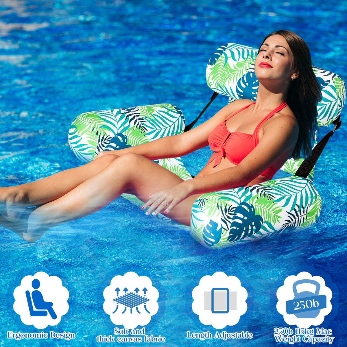 Lunmon adjustable hammock back supports customizable reclining for comfort.