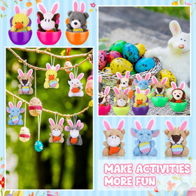 Lunmon colorful plastic Easter eggs creating a vibrant party display.
