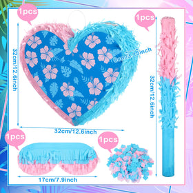 Lunmon Hawaiian heart pinata set fill space 32x8 cm for ample contents.