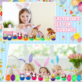 Lunmon mini plush animals inside eggs for interactive egg hunts.