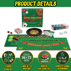 Lunorvexia Casino Night felt mats 36x72 inches provide crisp layouts