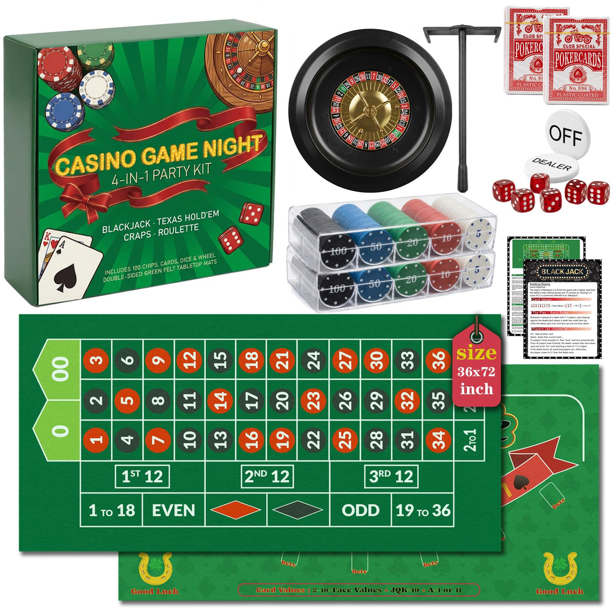 Lunorvexia Casino Night 10 inch roulette wheel for smooth home play