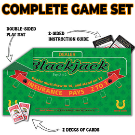 Lunorvexia double-sided poker mat Blackjack side for classic card play
