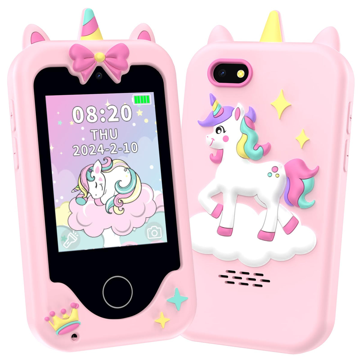 Luoba kids phone with 2.8-inch touchscreen for engaging learning and play.