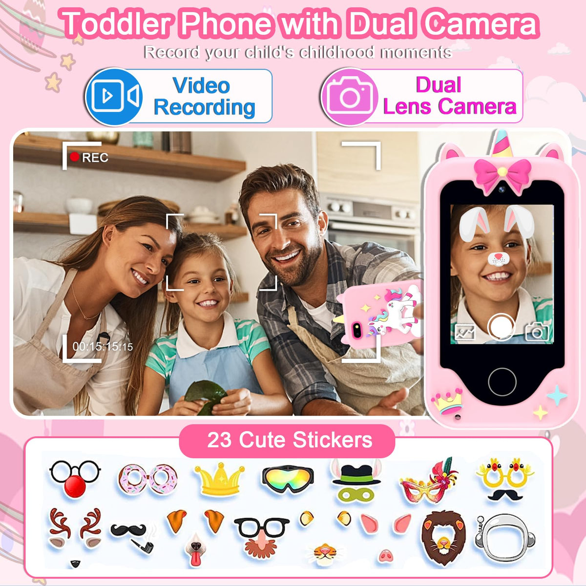 Luoba ABC learning feature supports letter sounds and word recognition.