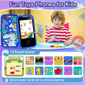Luoba Kids Phone dinosaur silicone case adds drop protection.