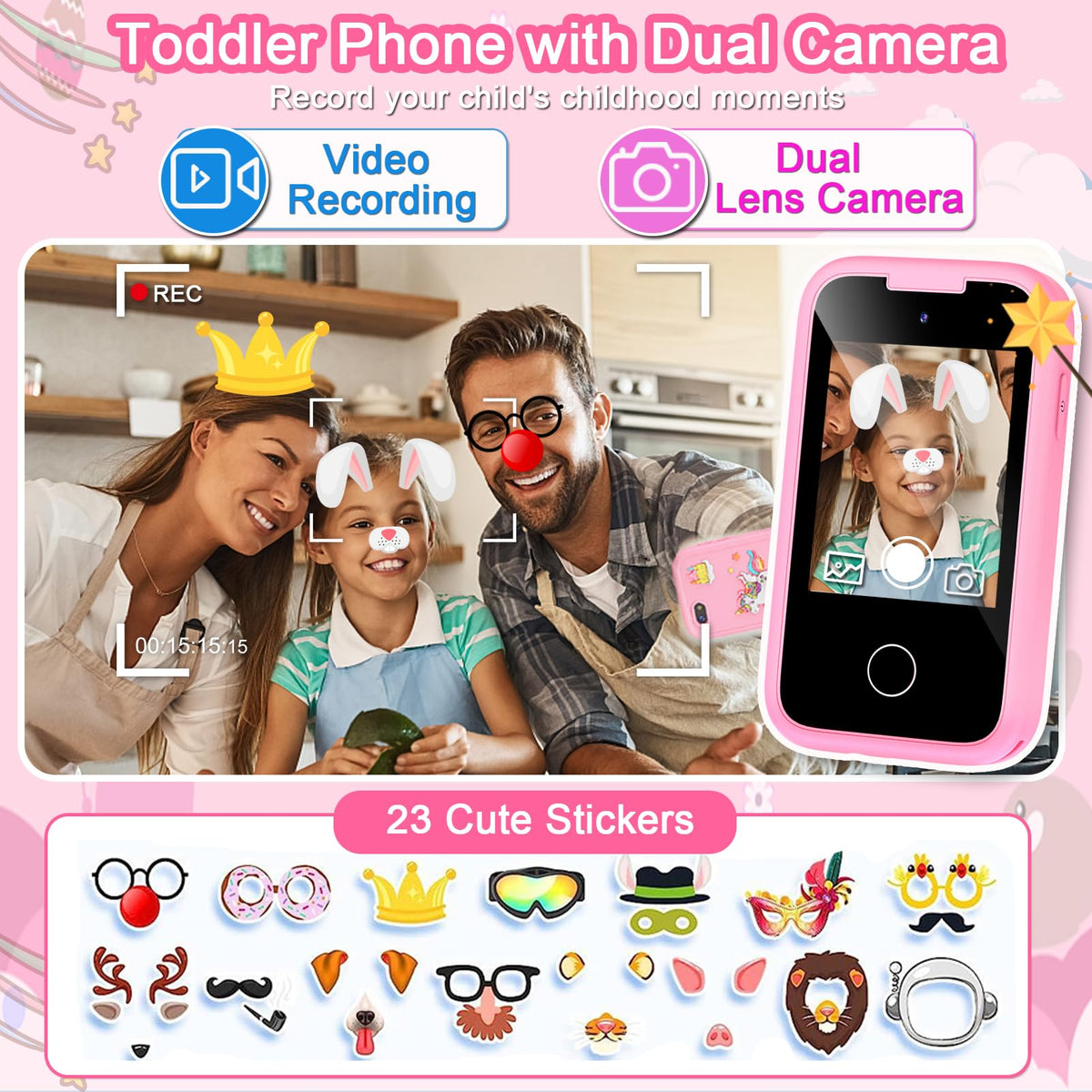 Luoba kids phone dual camera for fun photos and selfies