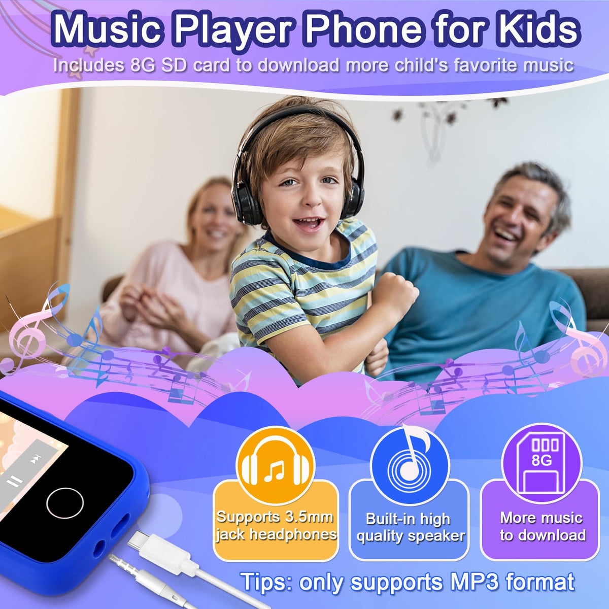 Luoba Kids Phone durable lanyard helps prevent loss during adventures.