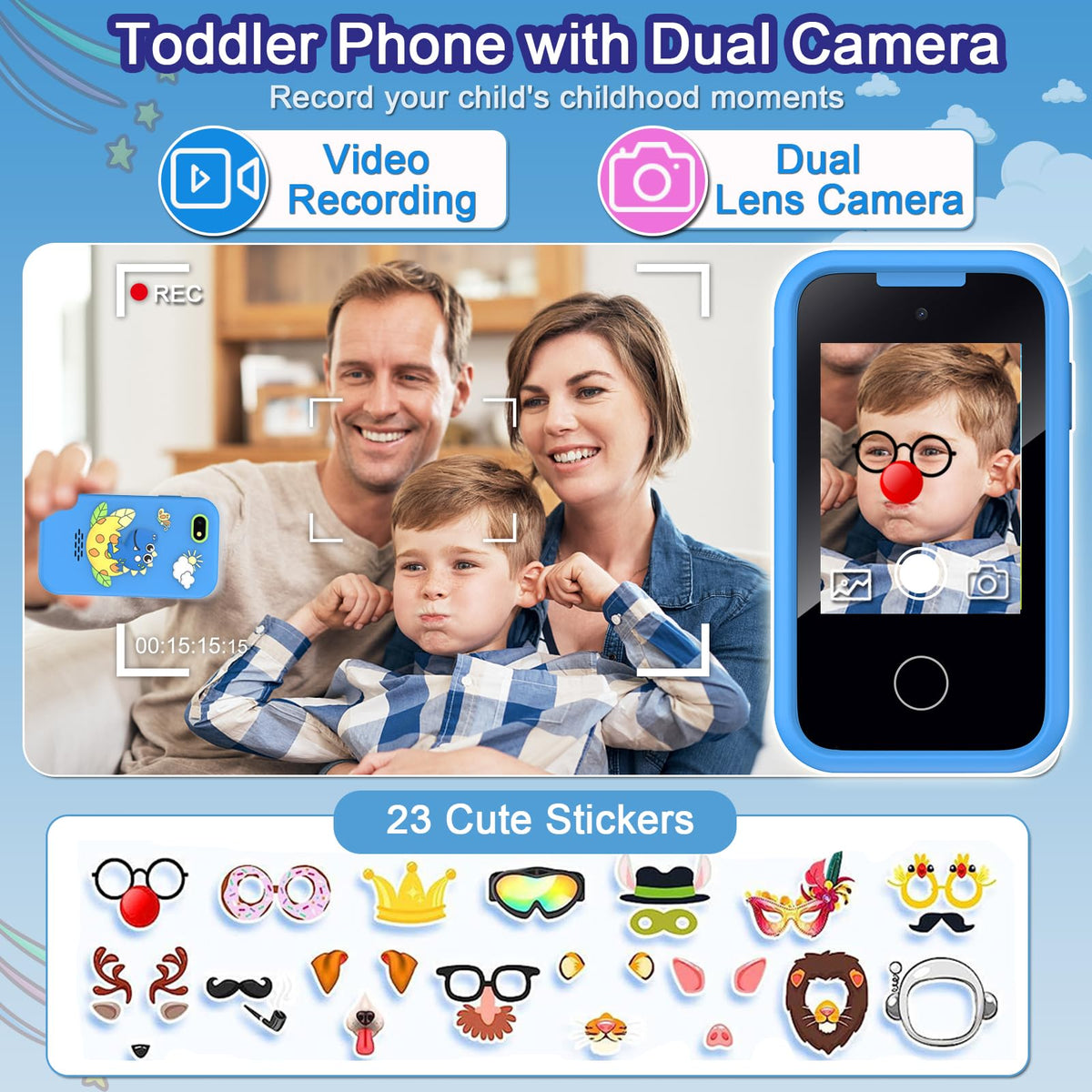Luoba kids phone screen shows ABC learning and puzzle games