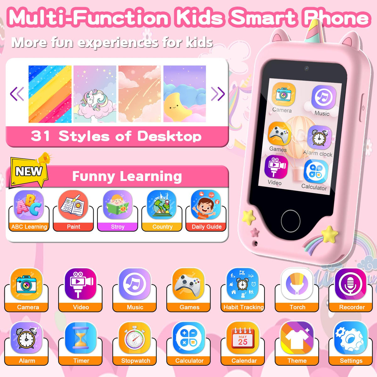Luoba kids phone screen play area designed for small hands and easy navigation.