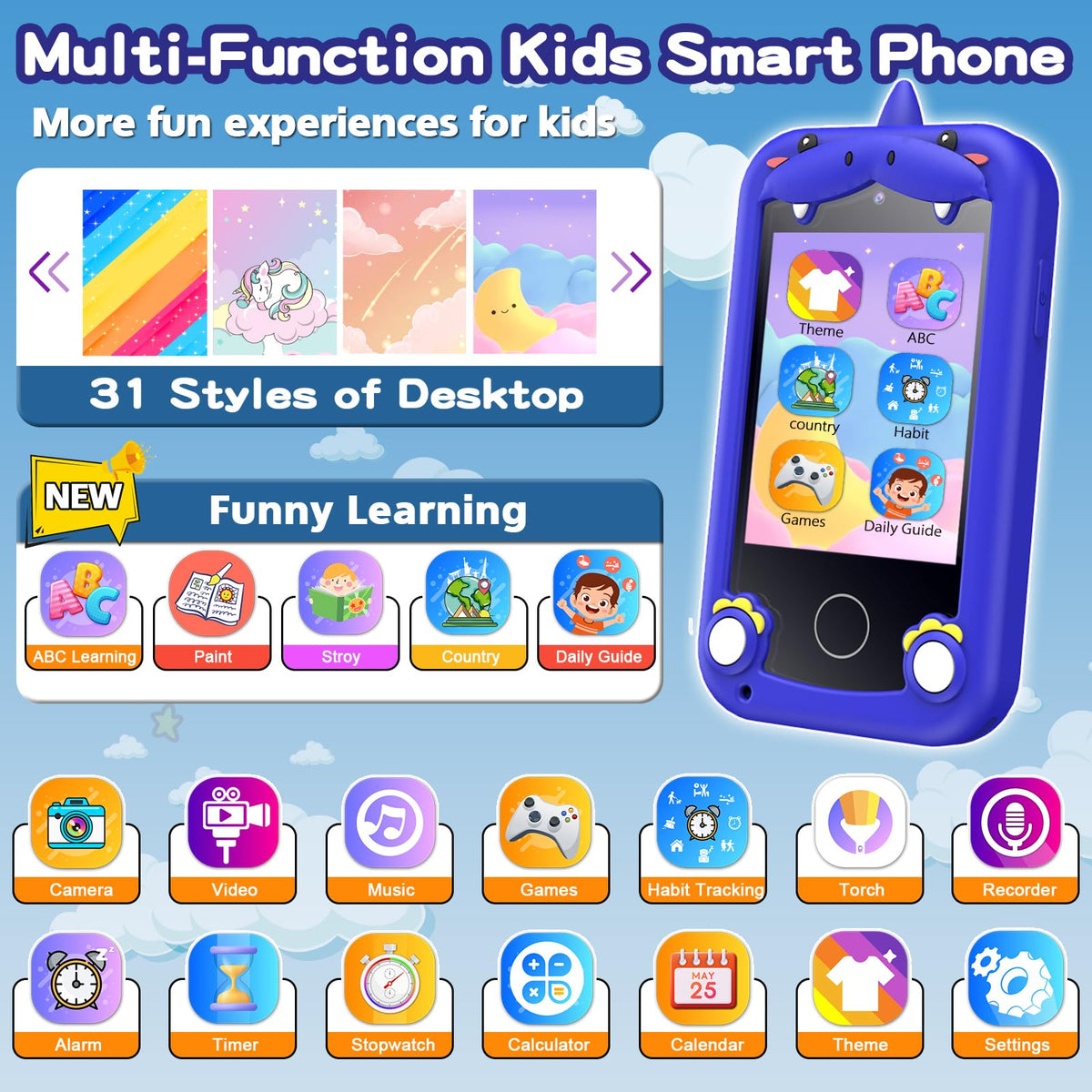 Luoba Kids Phone side buttons showcasing simple controls for small hands.
