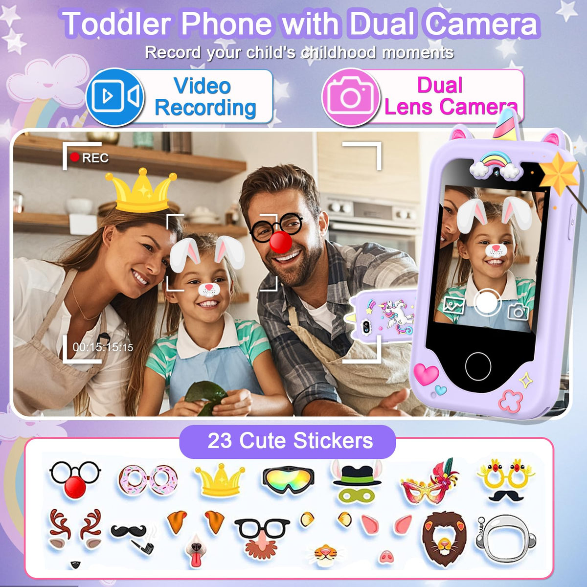 Luoba Kids Smart Phone with dual cameras captures playful moments