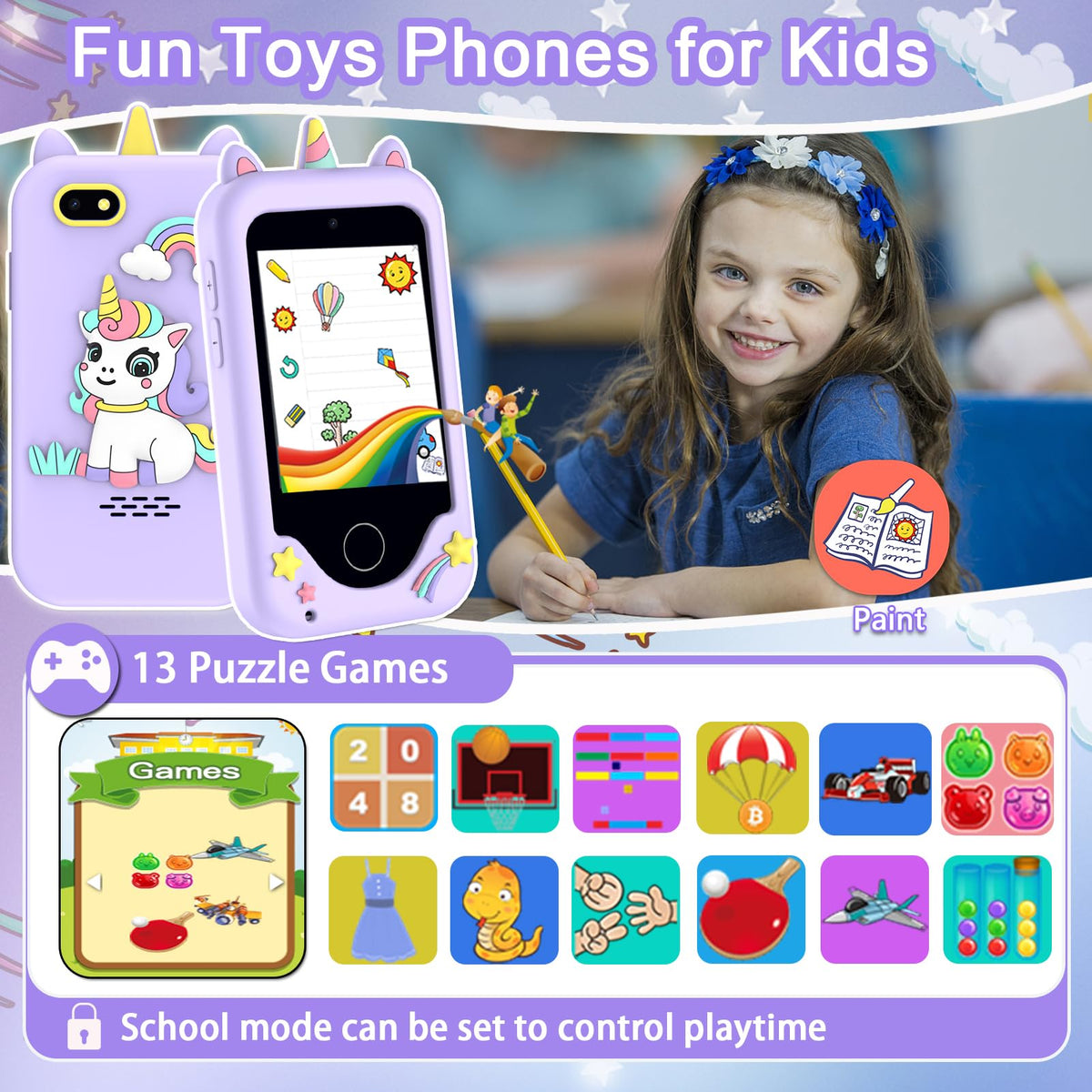 Luoba Kids Smart Phone music player; enjoy stories and tunes on the go.