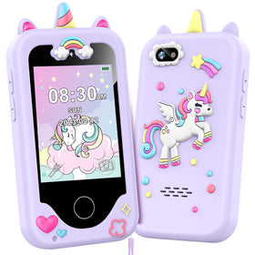 Luoba Kids Smart Phone purple front view ideal for learning and imaginative play