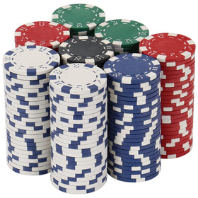 LUOBAO 11.5g poker chips on table with premium casino feel.