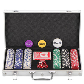 LUOBAO poker chips 300-count in a case for portable home games.