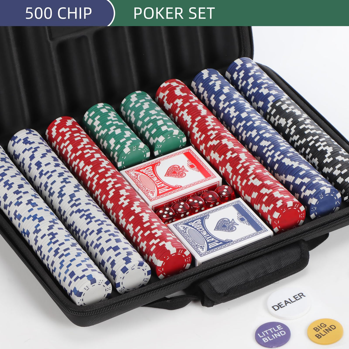 LUOBAO 500-piece set for versatile at-home poker sessions
