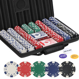 LUOBAO poker chips set in open briefcase for portable play